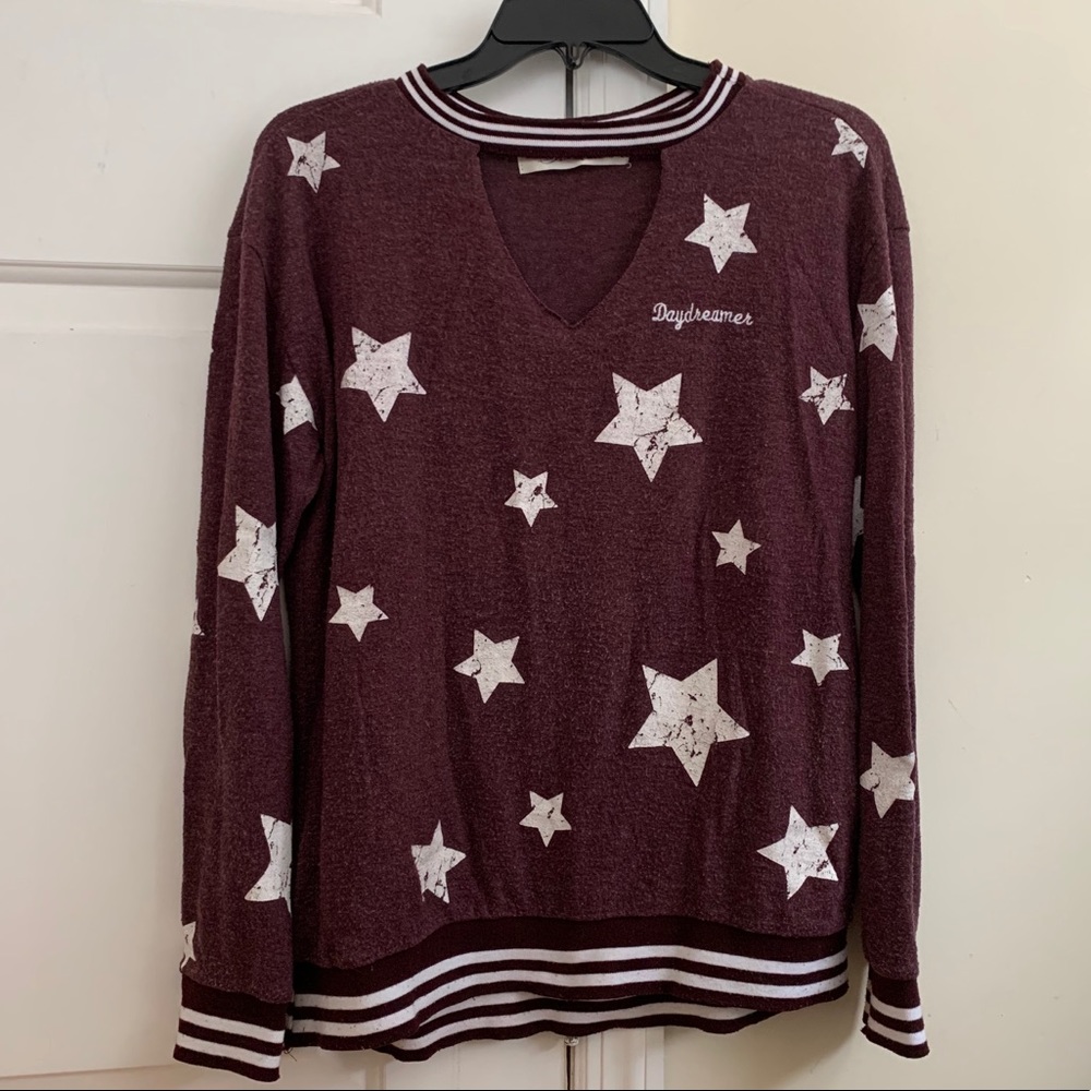 Maroon Sweater with Stars